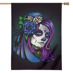 Calavera Girl Dia De Los Muertos Print House Flag