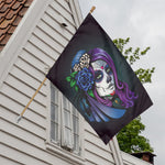 Calavera Girl Dia De Los Muertos Print House Flag
