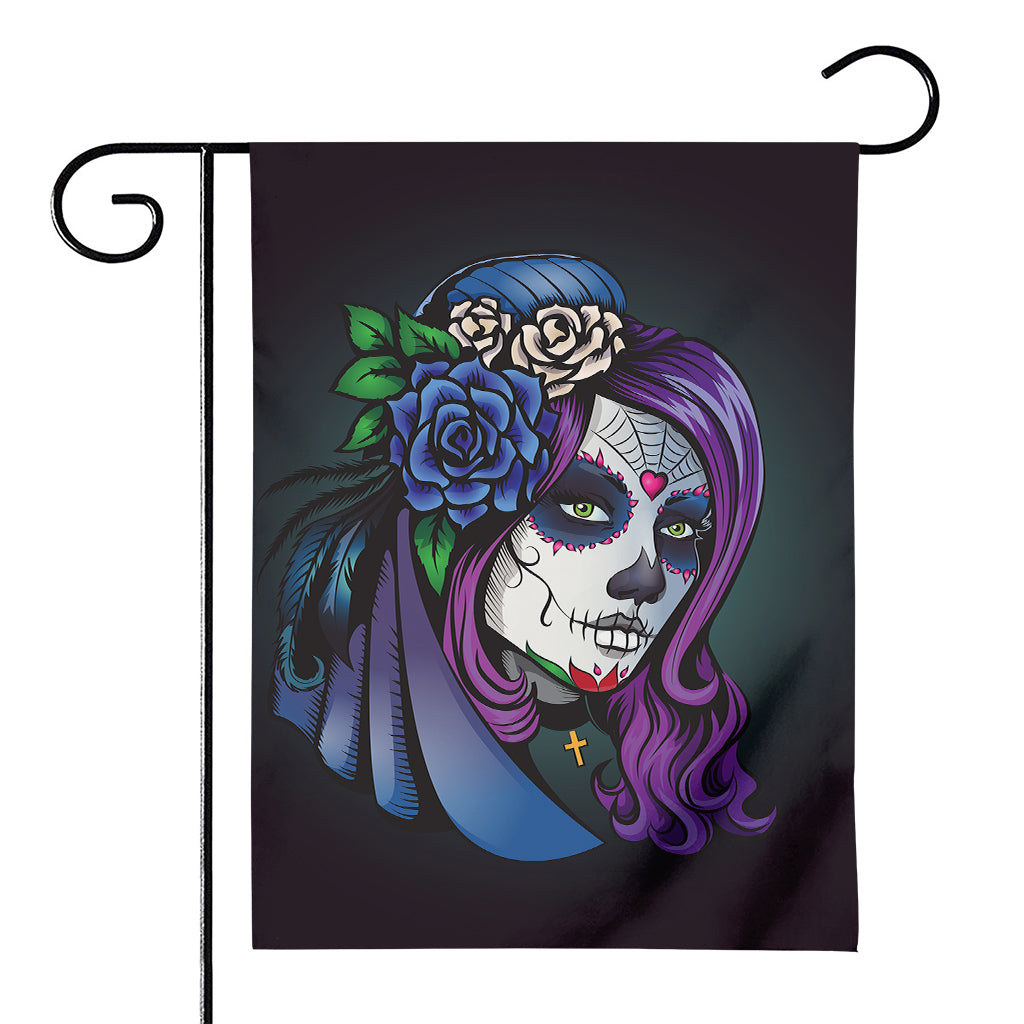 Calavera Girl Dia De Los Muertos Print House Flag