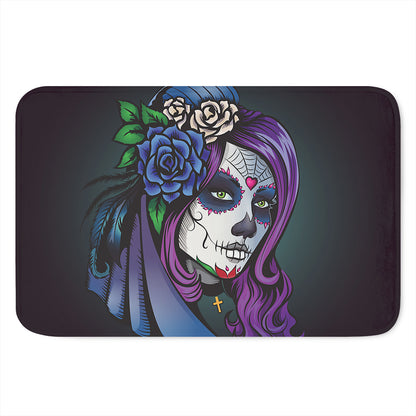 Calavera Girl Dia De Los Muertos Print Indoor Door Mat