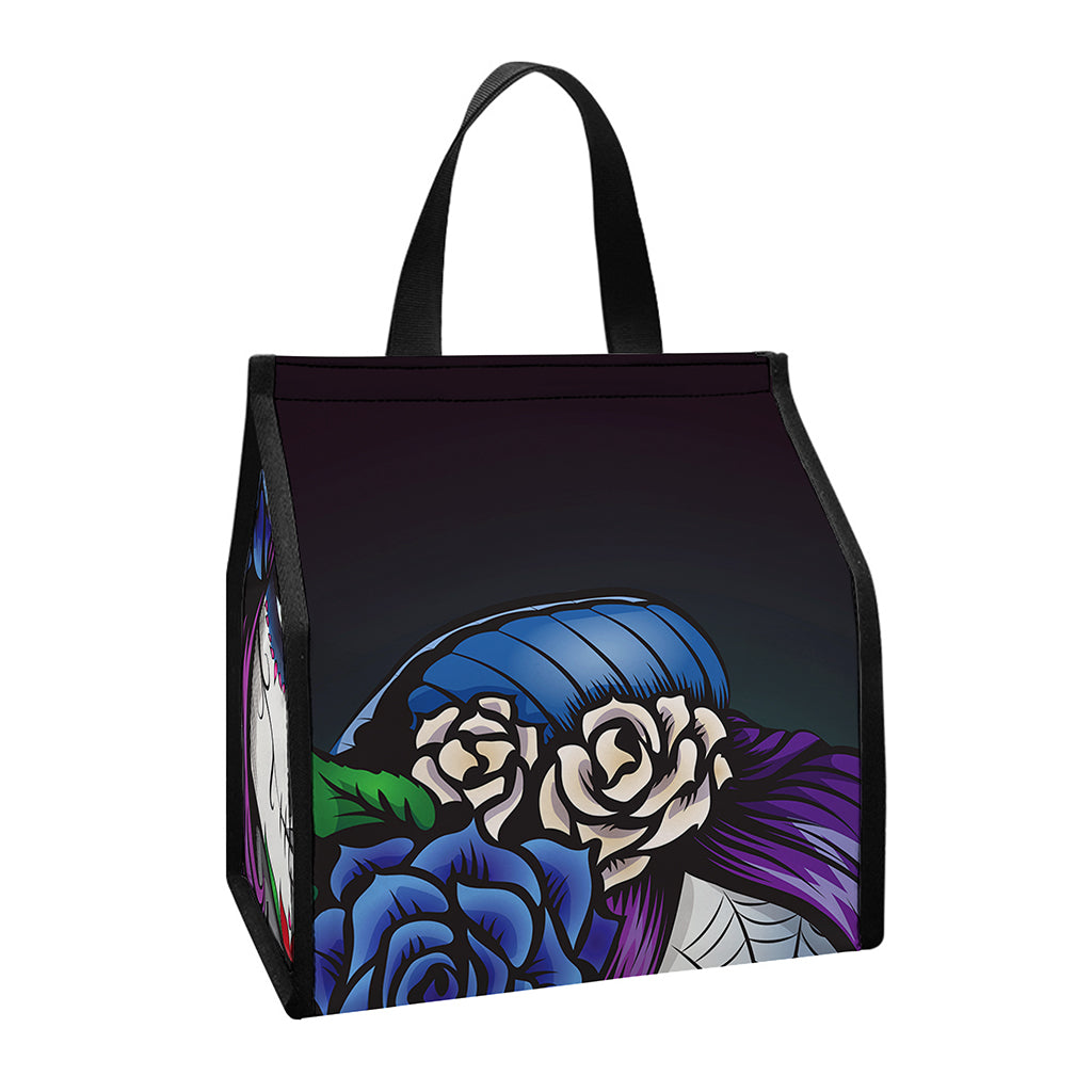 Calavera Girl Dia De Los Muertos Print Insulated Lunch Tote