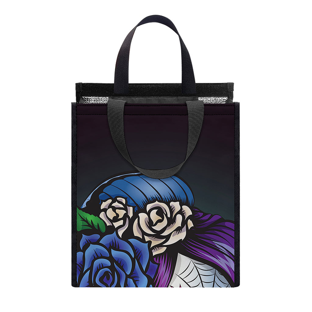 Calavera Girl Dia De Los Muertos Print Insulated Lunch Tote