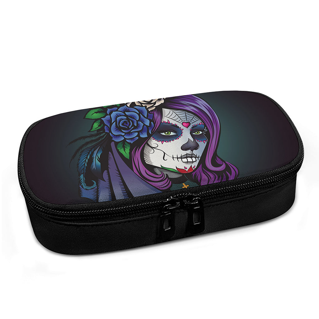 Calavera Girl Dia De Los Muertos Print Insulin Cooler Travel Case