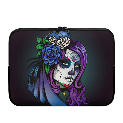 Calavera Girl Dia De Los Muertos Print Laptop Sleeve