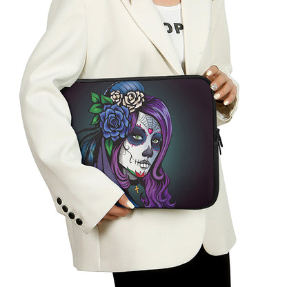 Calavera Girl Dia De Los Muertos Print Laptop Sleeve