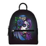 Calavera Girl Dia De Los Muertos Print Leather Backpack