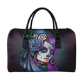 Calavera Girl Dia De Los Muertos Print Leather Duffel Bag
