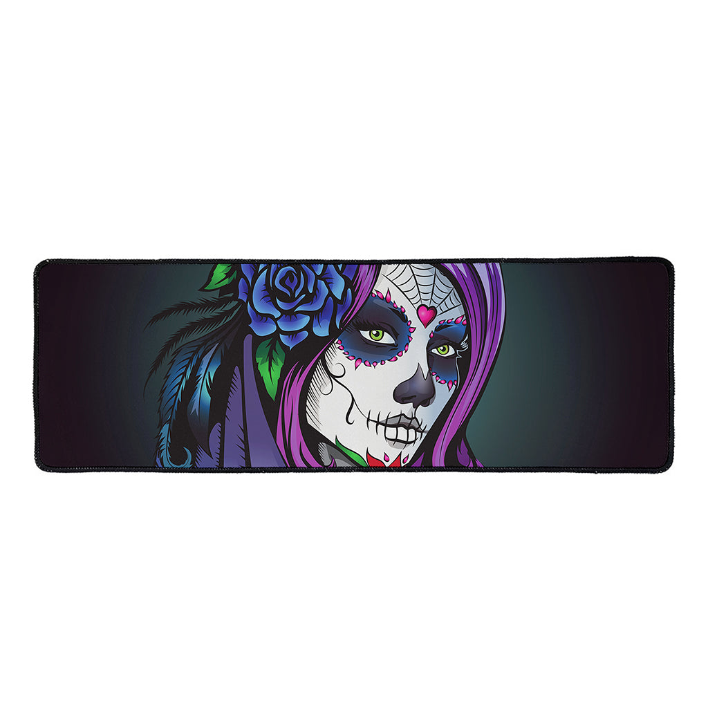 Calavera Girl Dia De Los Muertos Print Long Kitchen Mat