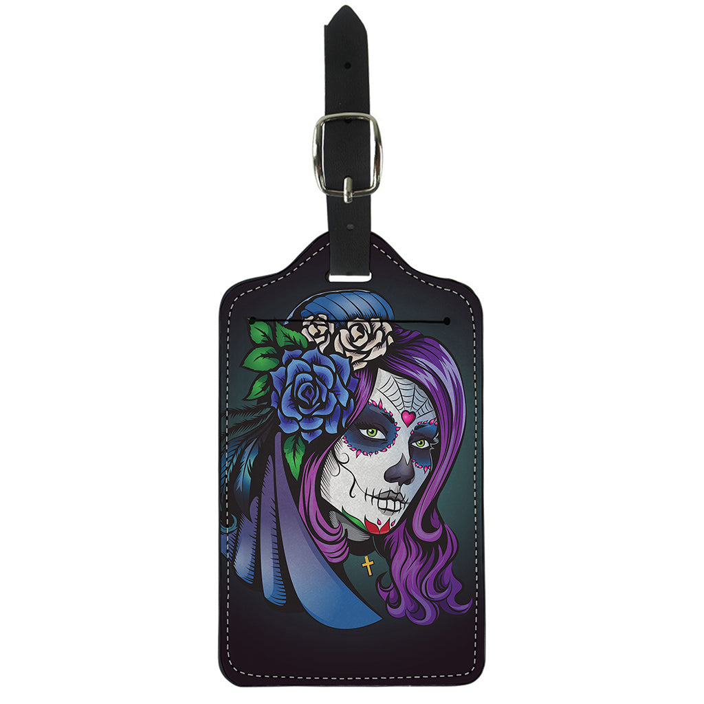 Calavera Girl Dia De Los Muertos Print Luggage Tag