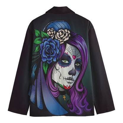 Calavera Girl Dia De Los Muertos Print Men's Blazer