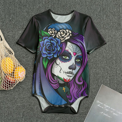 Calavera Girl Dia De Los Muertos Print Men's Bodysuit