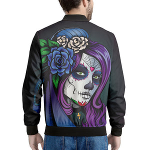 Calavera Girl Dia De Los Muertos Print Men's Bomber Jacket