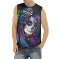 Calavera Girl Dia De Los Muertos Print Men's Fitness Tank Top