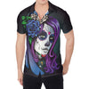 Calavera Girl Dia De Los Muertos Print Men's Shirt