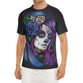 Calavera Girl Dia De Los Muertos Print Men's Short Sleeve Rash Guard