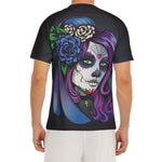 Calavera Girl Dia De Los Muertos Print Men's Short Sleeve Rash Guard