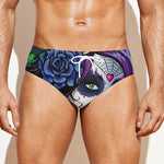 Calavera Girl Dia De Los Muertos Print Men's Swim Briefs