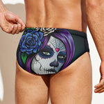 Calavera Girl Dia De Los Muertos Print Men's Swim Briefs