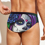 Calavera Girl Dia De Los Muertos Print Men's Swim Briefs