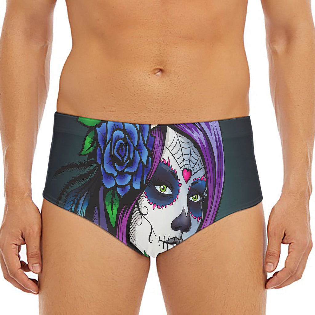 Calavera Girl Dia De Los Muertos Print Men's Triangle Swim Briefs