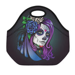 Calavera Girl Dia De Los Muertos Print Neoprene Lunch Bag