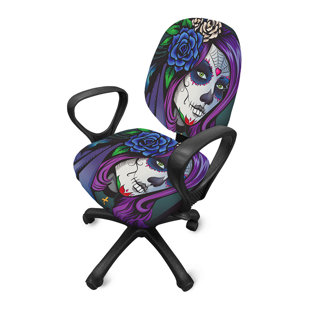 Calavera Girl Dia De Los Muertos Print Office Chair Cover