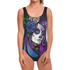 Calavera Girl Dia De Los Muertos Print One Piece Swimsuit