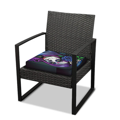 Calavera Girl Dia De Los Muertos Print Outdoor Seat Cushion Cover