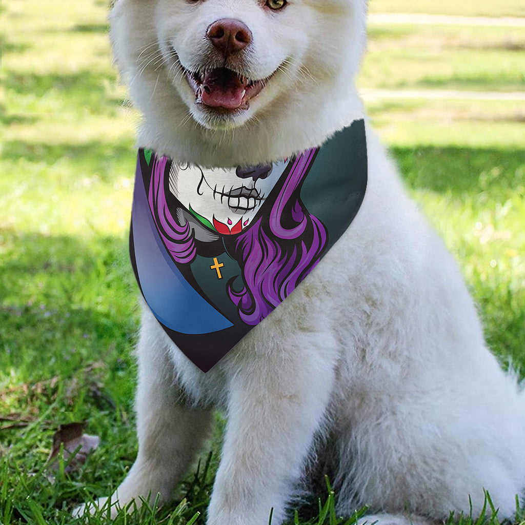 Calavera Girl Dia De Los Muertos Print Over The Collar Dog Bandana