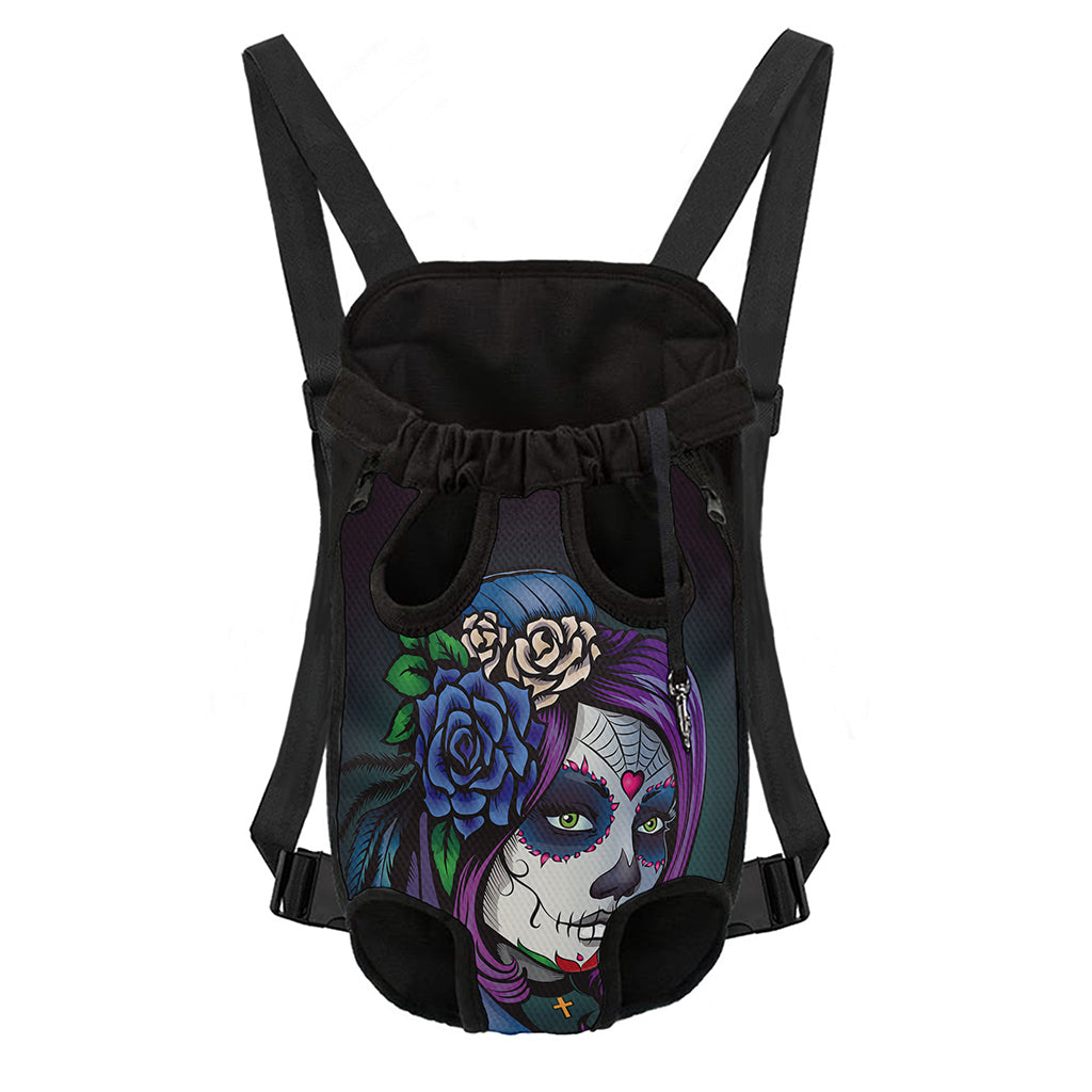 Calavera Girl Dia De Los Muertos Print Pet Carrier Backpack