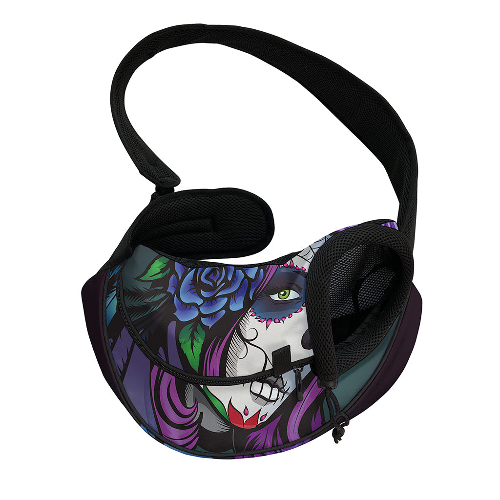 Calavera Girl Dia De Los Muertos Print Pet Sling Carrier