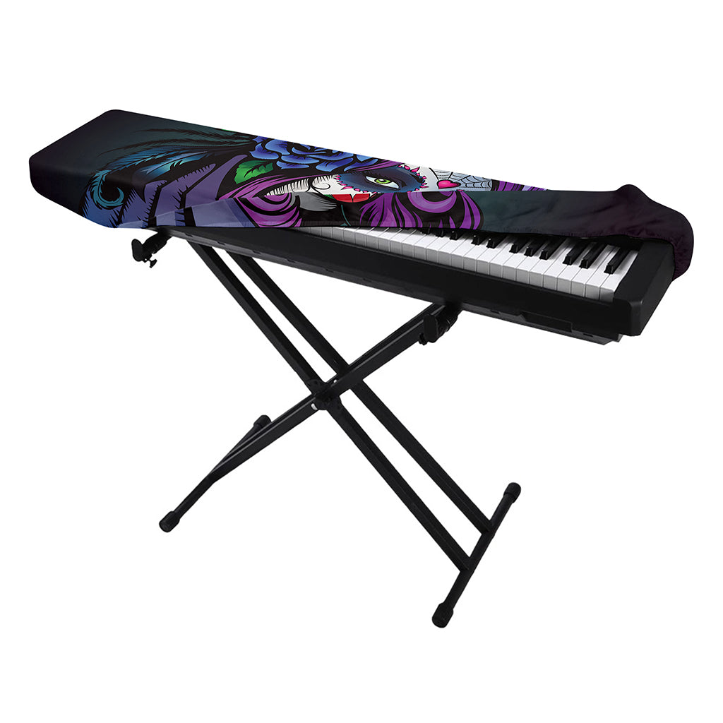 Calavera Girl Dia De Los Muertos Print Piano Keyboard Cover