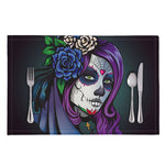 Calavera Girl Dia De Los Muertos Print Placemat