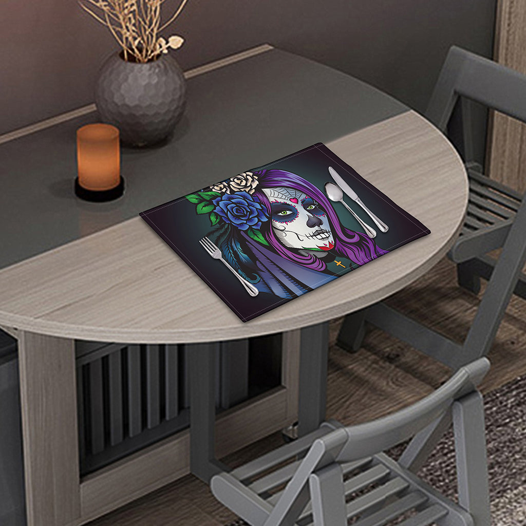 Calavera Girl Dia De Los Muertos Print Placemat