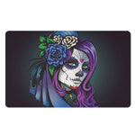 Calavera Girl Dia De Los Muertos Print Polyester Doormat
