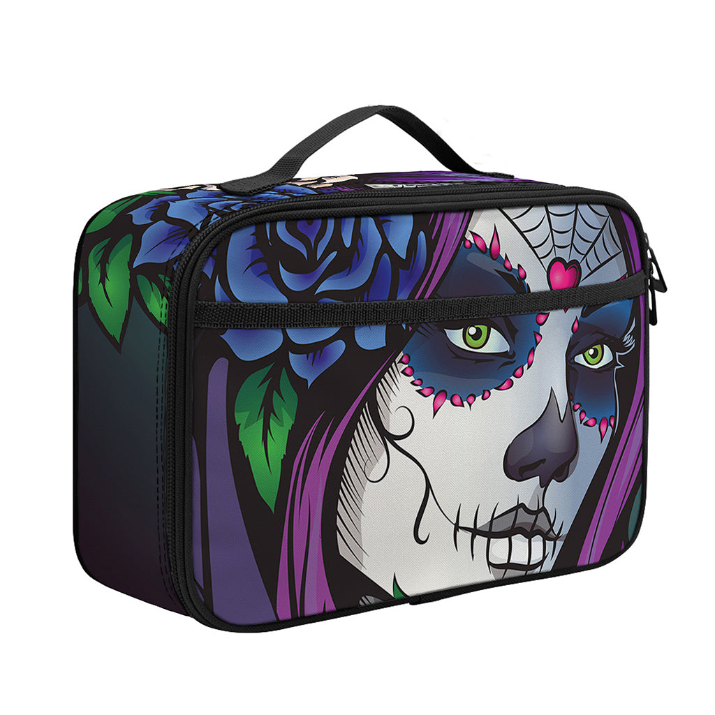 Calavera Girl Dia De Los Muertos Print Portable Lunch Bag