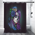 Calavera Girl Dia De Los Muertos Print Premium Shower Curtain