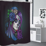 Calavera Girl Dia De Los Muertos Print Premium Shower Curtain