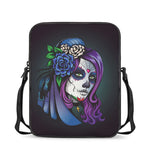 Calavera Girl Dia De Los Muertos Print Rectangular Crossbody Bag