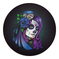 Calavera Girl Dia De Los Muertos Print Round Blanket