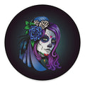 Calavera Girl Dia De Los Muertos Print Round Floor Mat