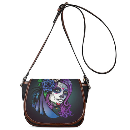 Calavera Girl Dia De Los Muertos Print Saddle Bag