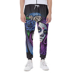 Calavera Girl Dia De Los Muertos Print Scuba Joggers