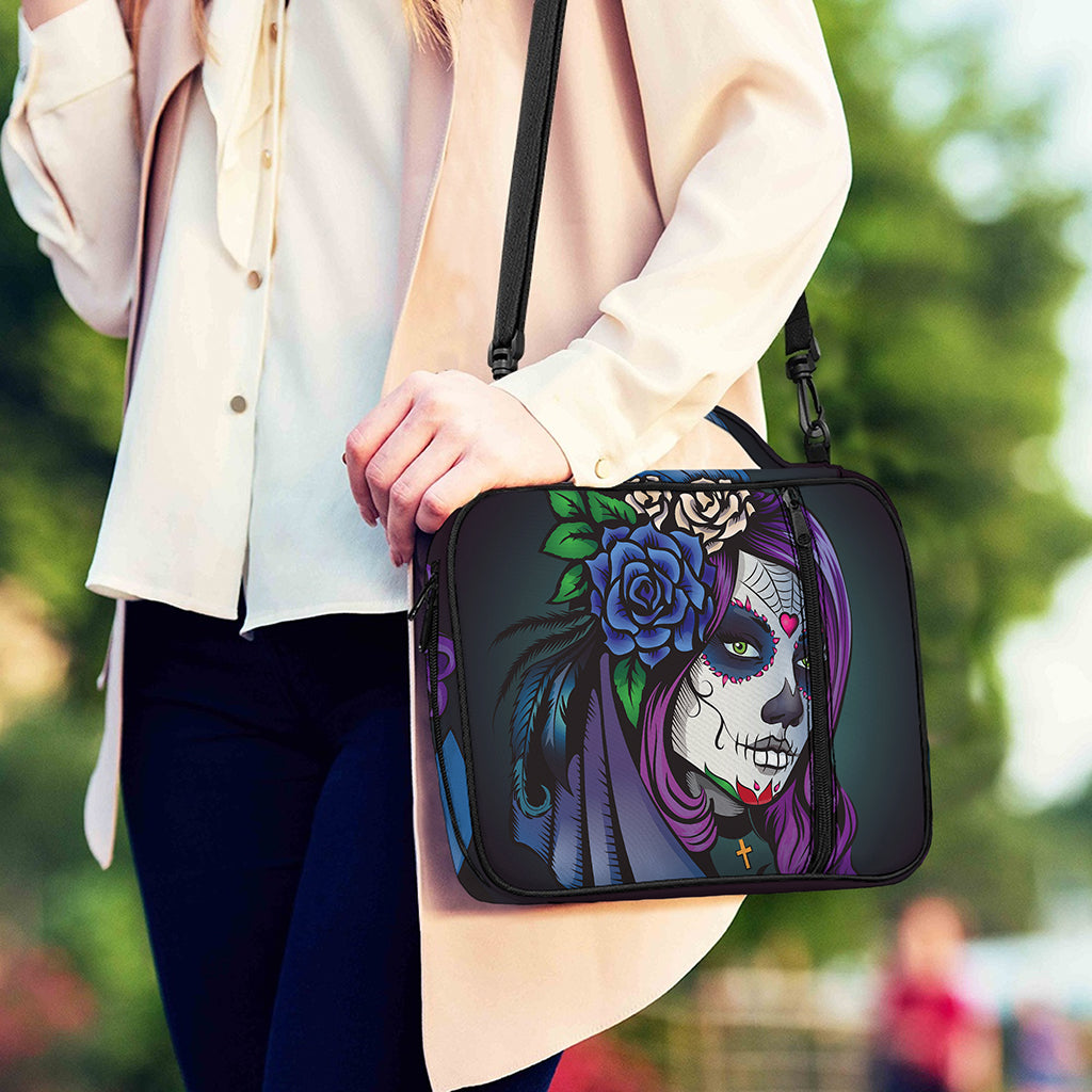 Calavera Girl Dia De Los Muertos Print Shoulder Strap Bible Bag