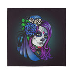 Calavera Girl Dia De Los Muertos Print Silk Bandana