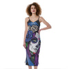 Calavera Girl Dia De Los Muertos Print Slim Fit Midi Cami Dress