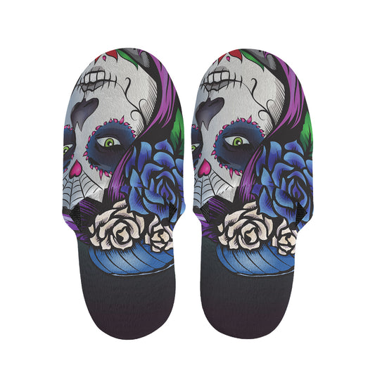 Calavera Girl Dia De Los Muertos Print Slippers