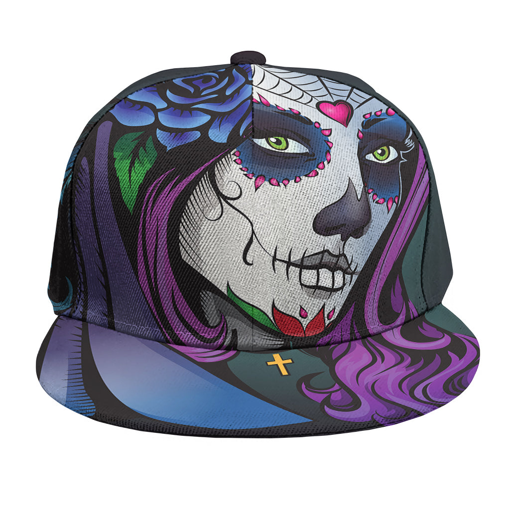 Calavera Girl Dia De Los Muertos Print Snapback Cap