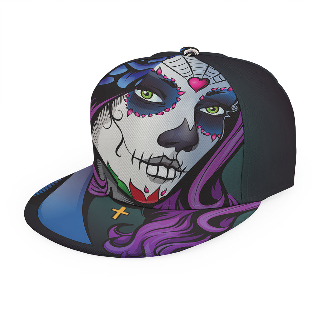 Calavera Girl Dia De Los Muertos Print Snapback Cap