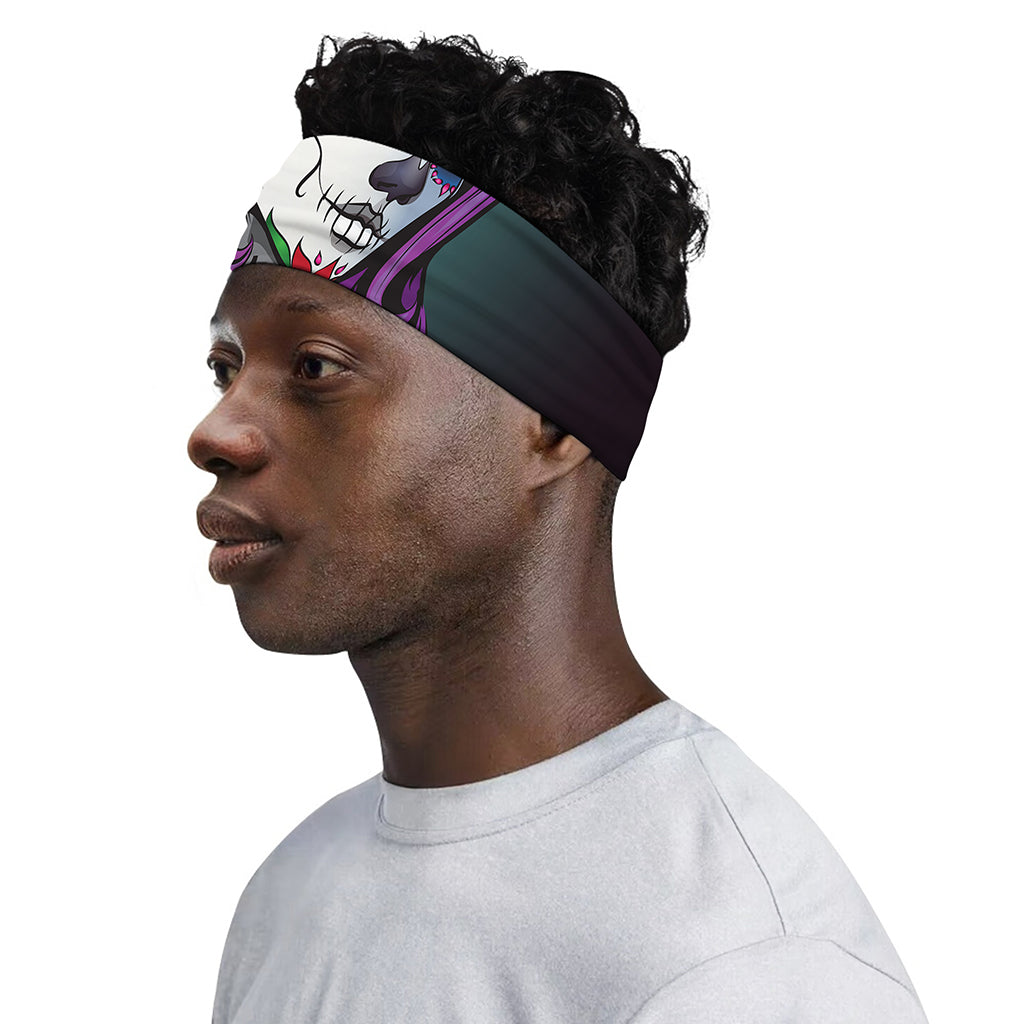 Calavera Girl Dia De Los Muertos Print Sports Headband